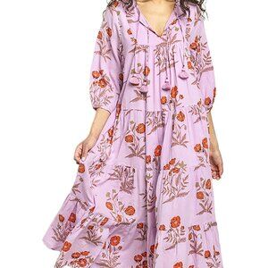 Pink Chicken Lilac Floral Maxi Dress
